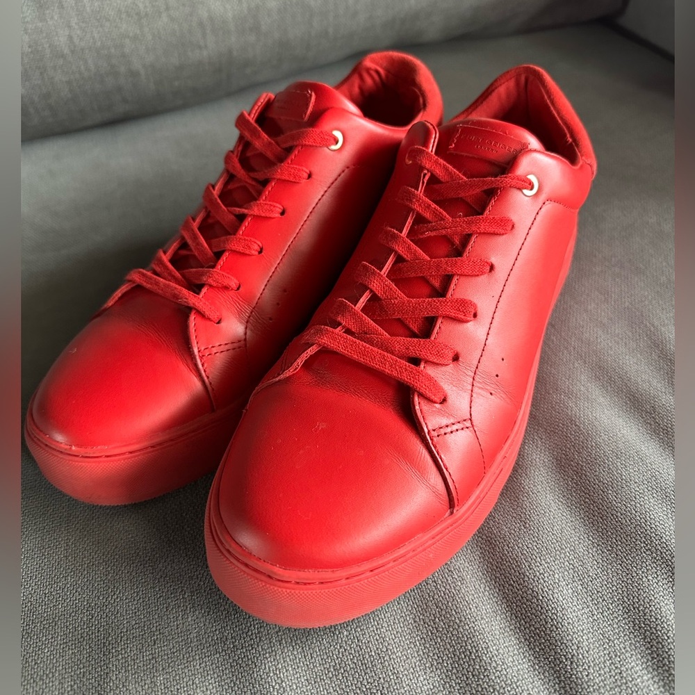 Kurt Geiger Vibrant Red Leather Men's Sneakers US 11 / Euro 45